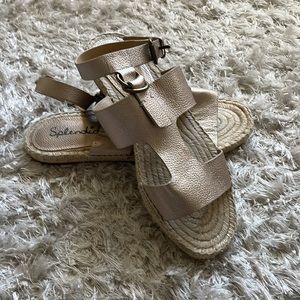 Women’s Splendid Gold Leather & Jute Sandal - Size 8.5